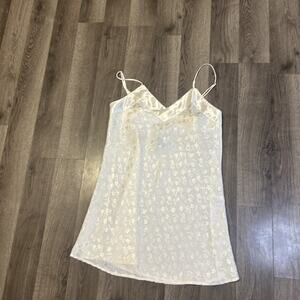 Vintage cacique lingerie Slip Baby Doll ivory floral small